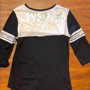 Pink VS 3/4 sleeve bling top